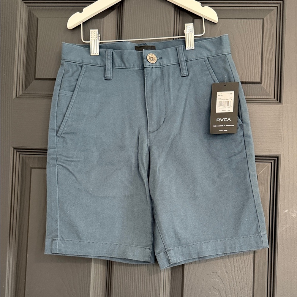 RVCA Boys Slate Blue Flat Front Shorts